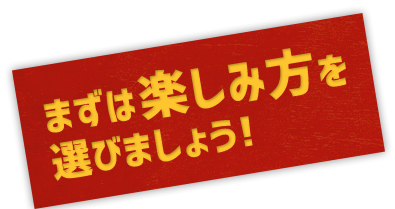 楽しみ方を選びましょう!