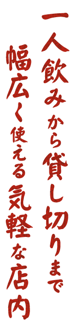 幅広く使える気軽な店内
